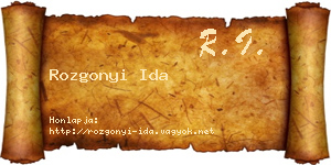 Rozgonyi Ida névjegykártya