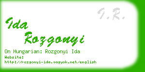 ida rozgonyi business card